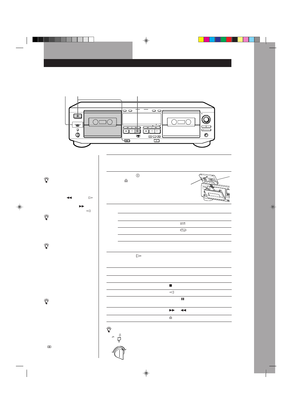 Leitura de cassetes, Operações básicas, Ajuste direction mode | Sony TC-WE525 User Manual | Page 53 / 68