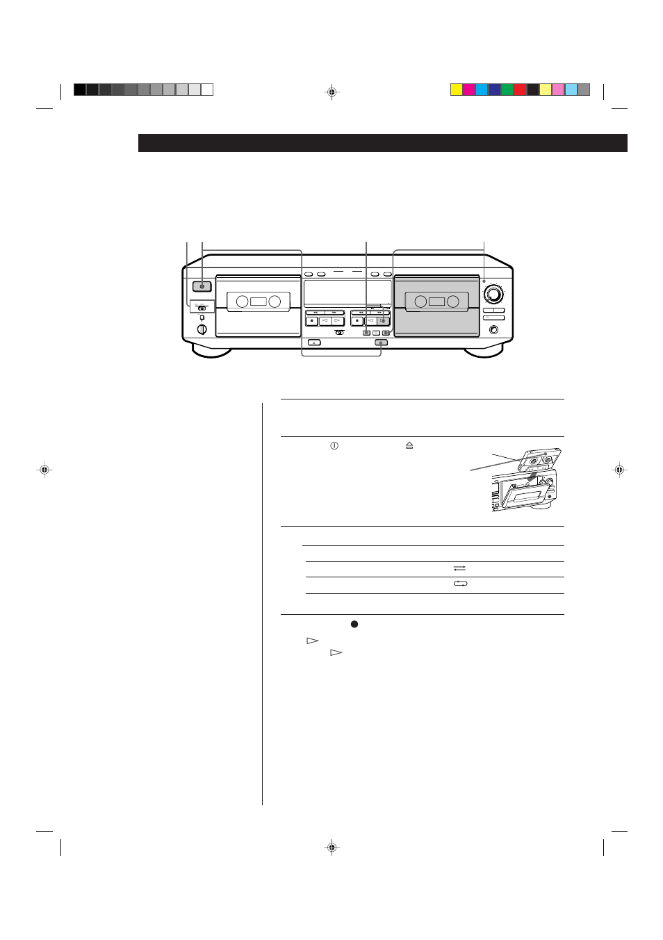 Recording on a tape, Basic operations 6, Basic operations | Set direction mode | Sony TC-WE525 User Manual | Page 6 / 68