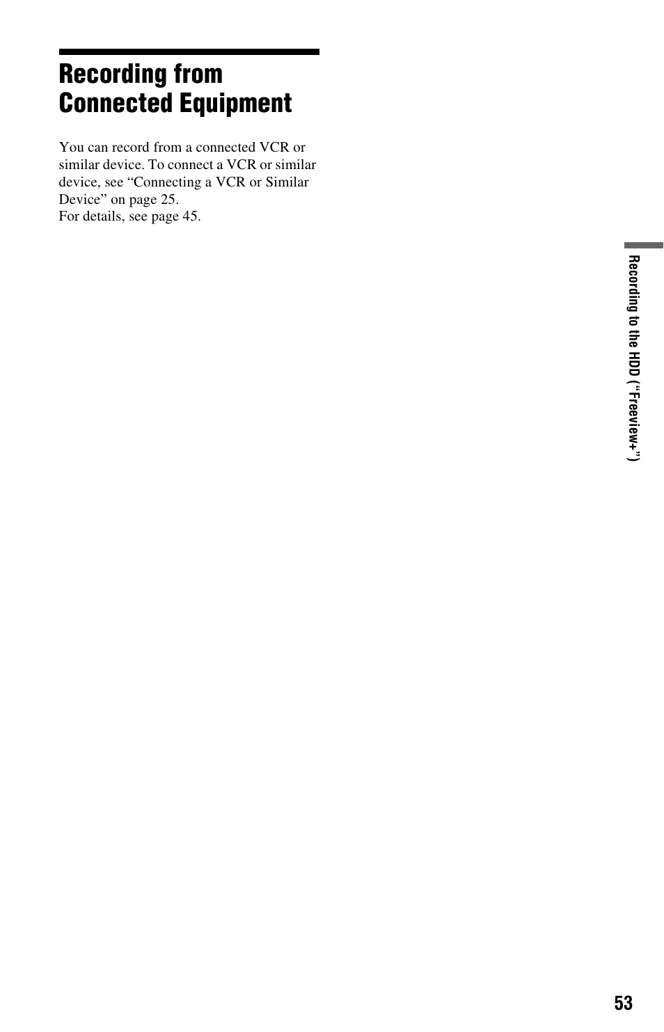 Recording from connected equipment | Sony 4-131-978-11(1) User Manual | Page 53 / 120
