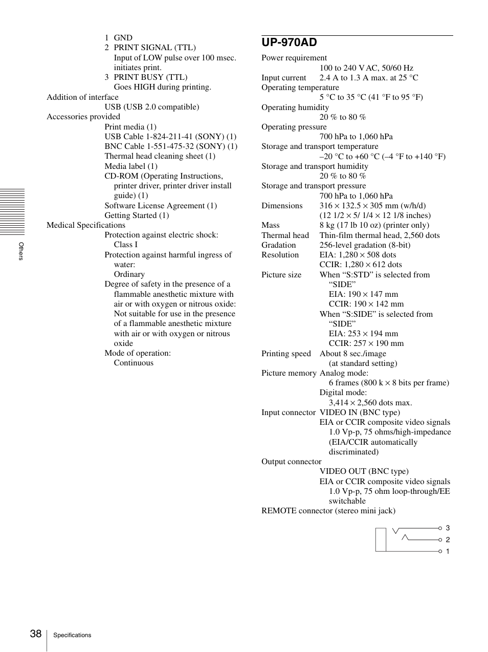 Up-970ad | Sony UP-970AD User Manual | Page 38 / 43