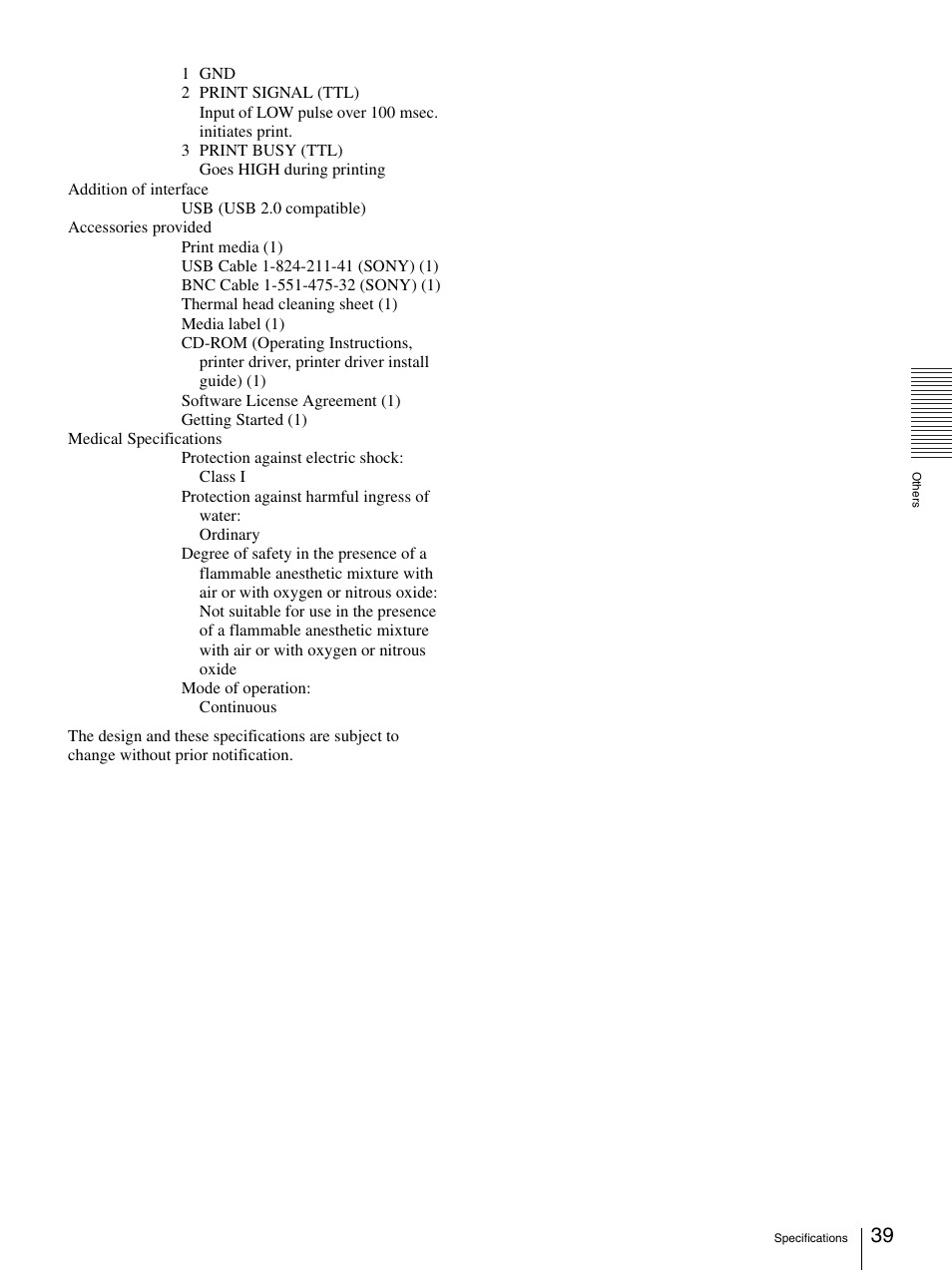 Sony UP-970AD User Manual | Page 39 / 43