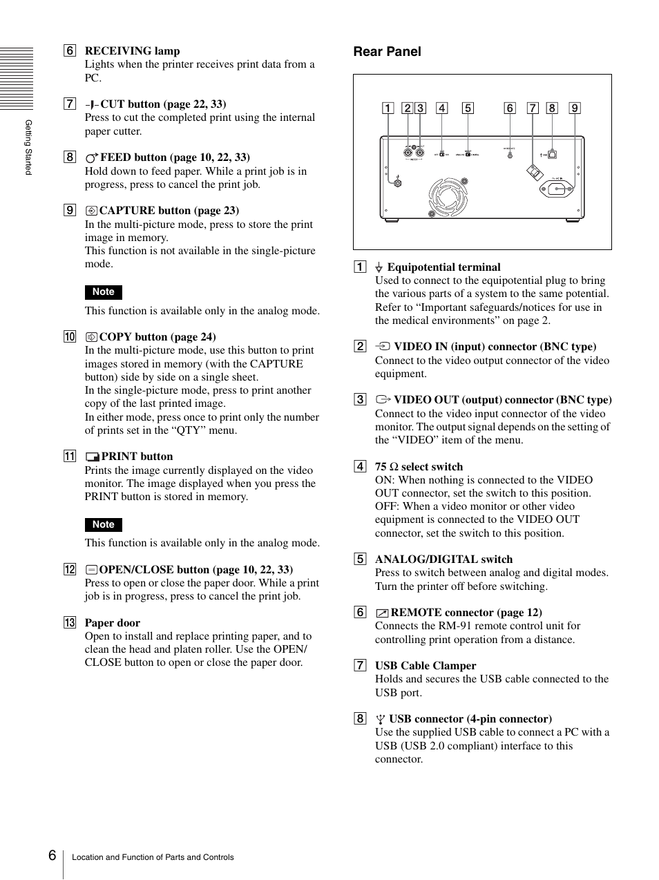 Sony UP-970AD User Manual | Page 6 / 43