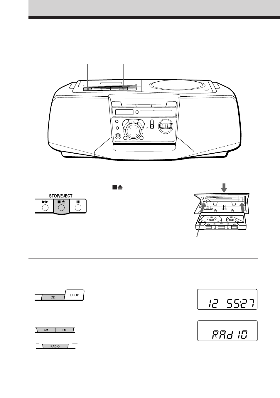 Recording on a tape | Sony CFD-V37L User Manual | Page 10 / 56