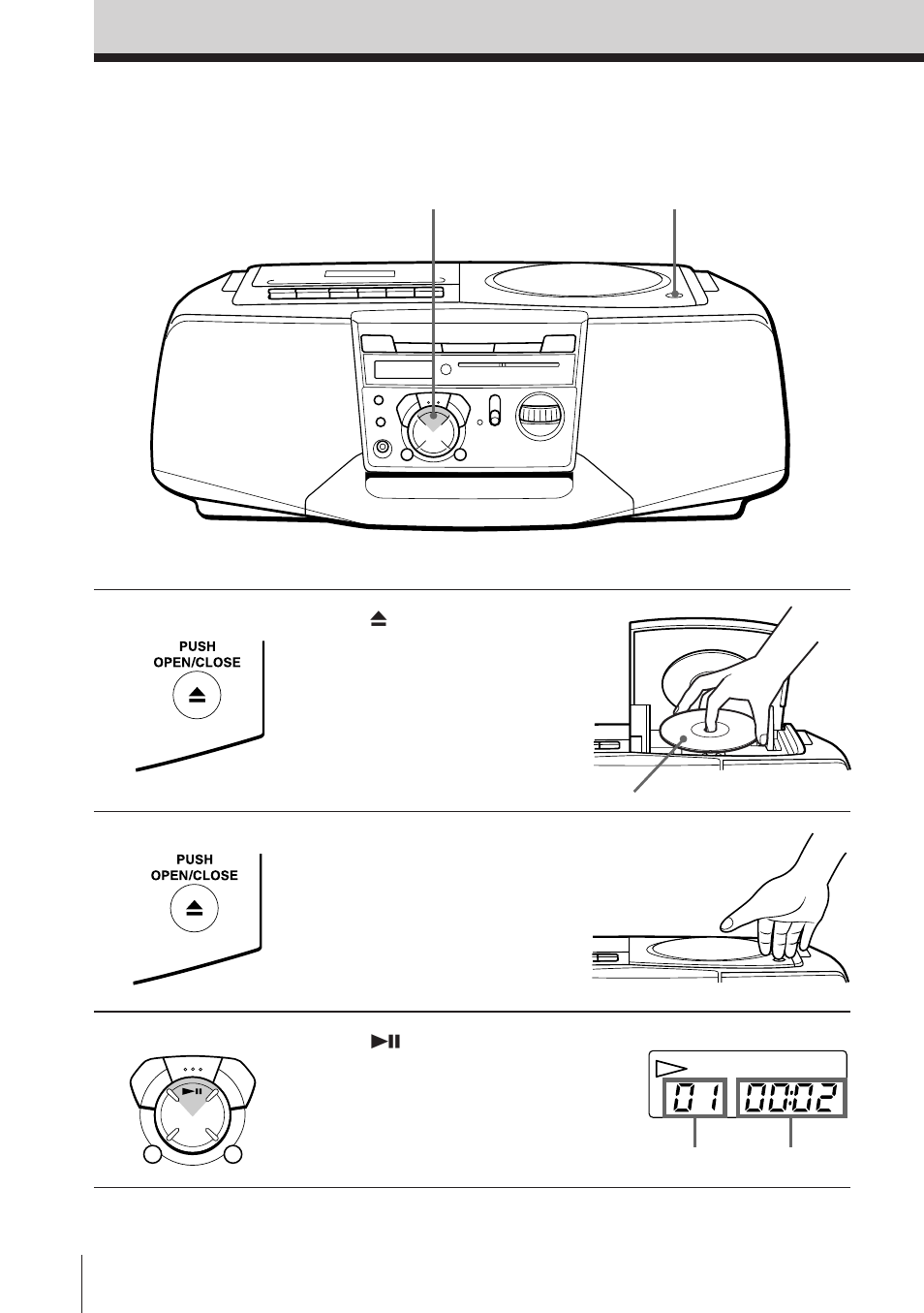 Playing a cd | Sony CFD-V37L User Manual | Page 4 / 56