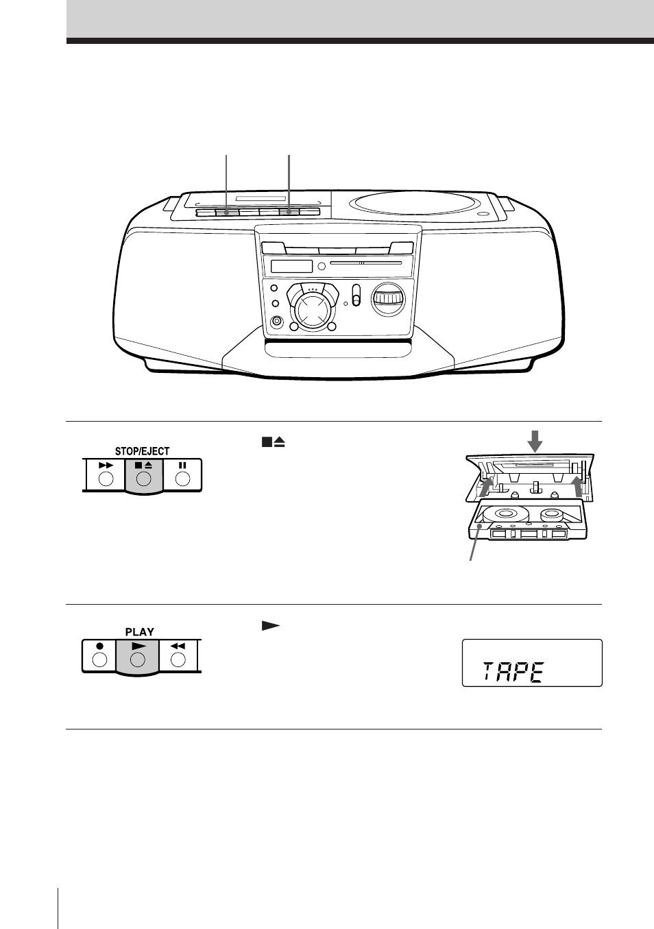 Playing a tape | Sony CFD-V37L User Manual | Page 8 / 56