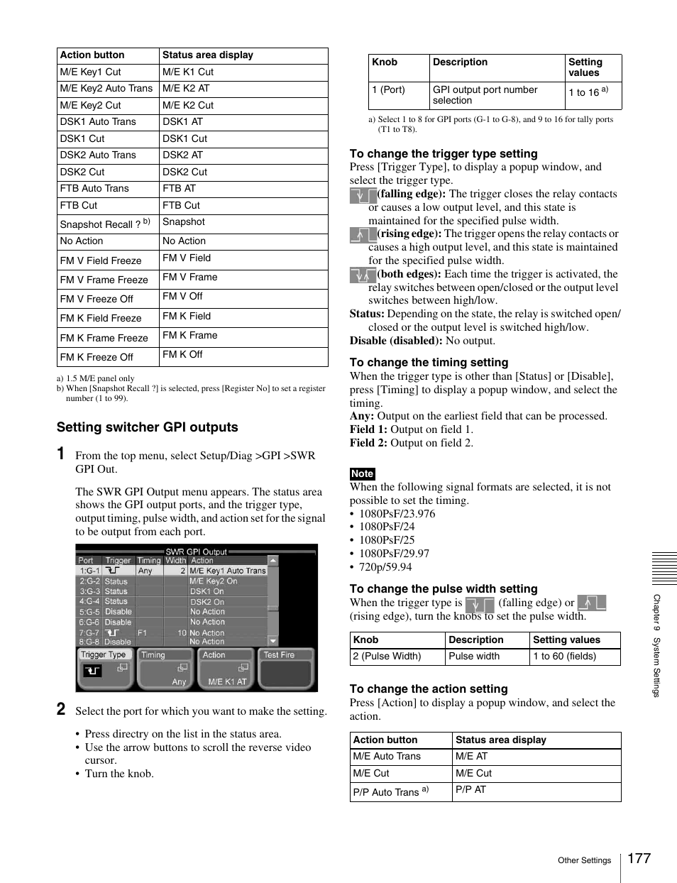 Setting switcher gpi outputs | Sony MKS-2010 User Manual | Page 177 / 200