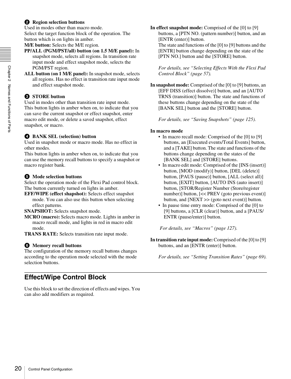 Effect/wipe control block | Sony MKS-2010 User Manual | Page 20 / 200