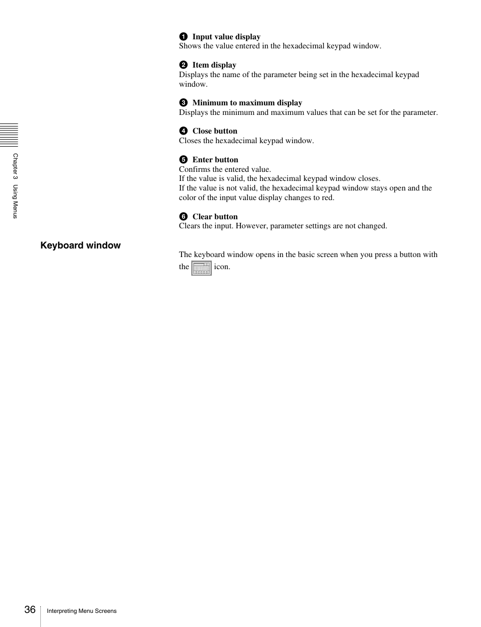 Keyboard window | Sony MKS-2010 User Manual | Page 36 / 200