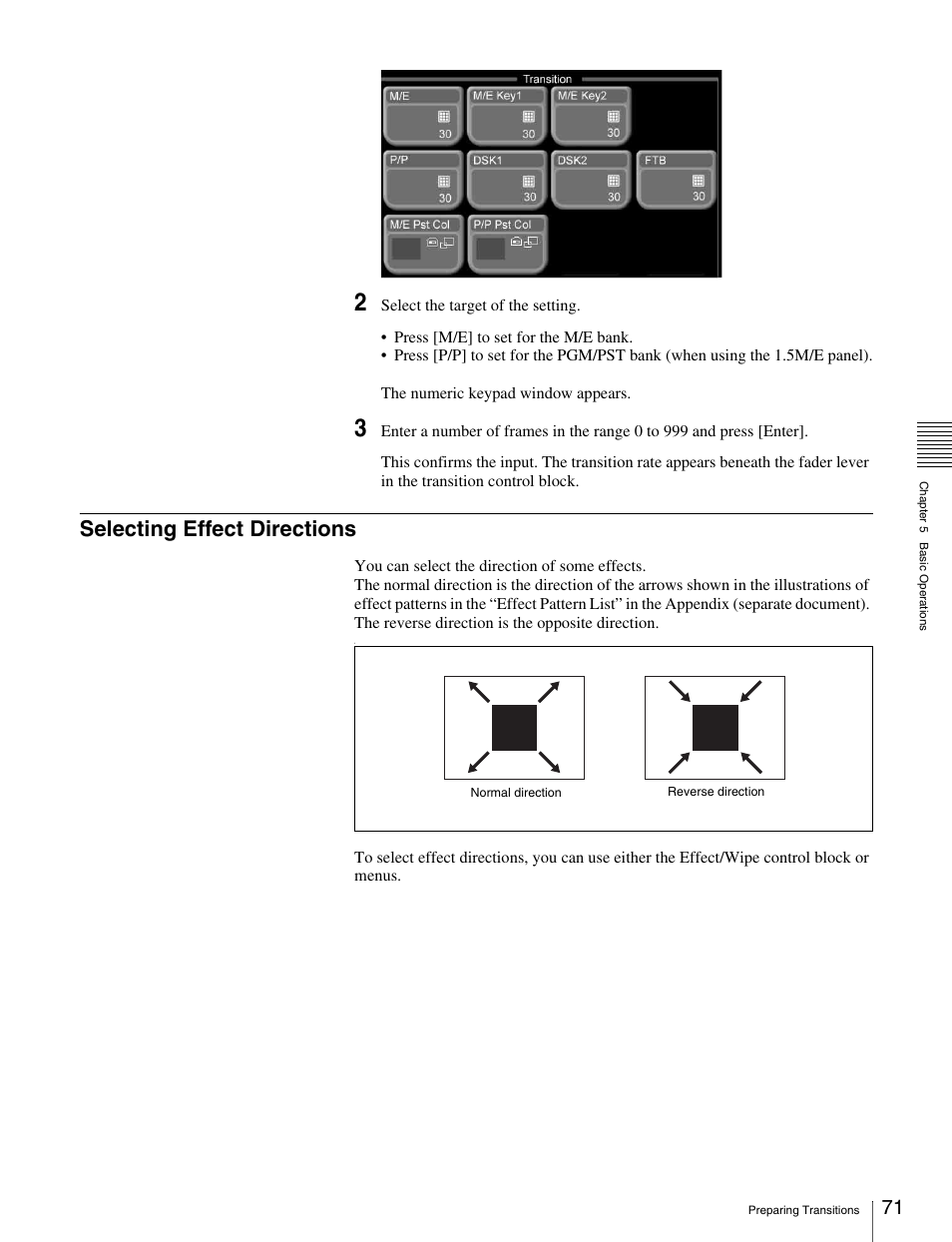 Selecting effect directions | Sony MKS-2010 User Manual | Page 71 / 200