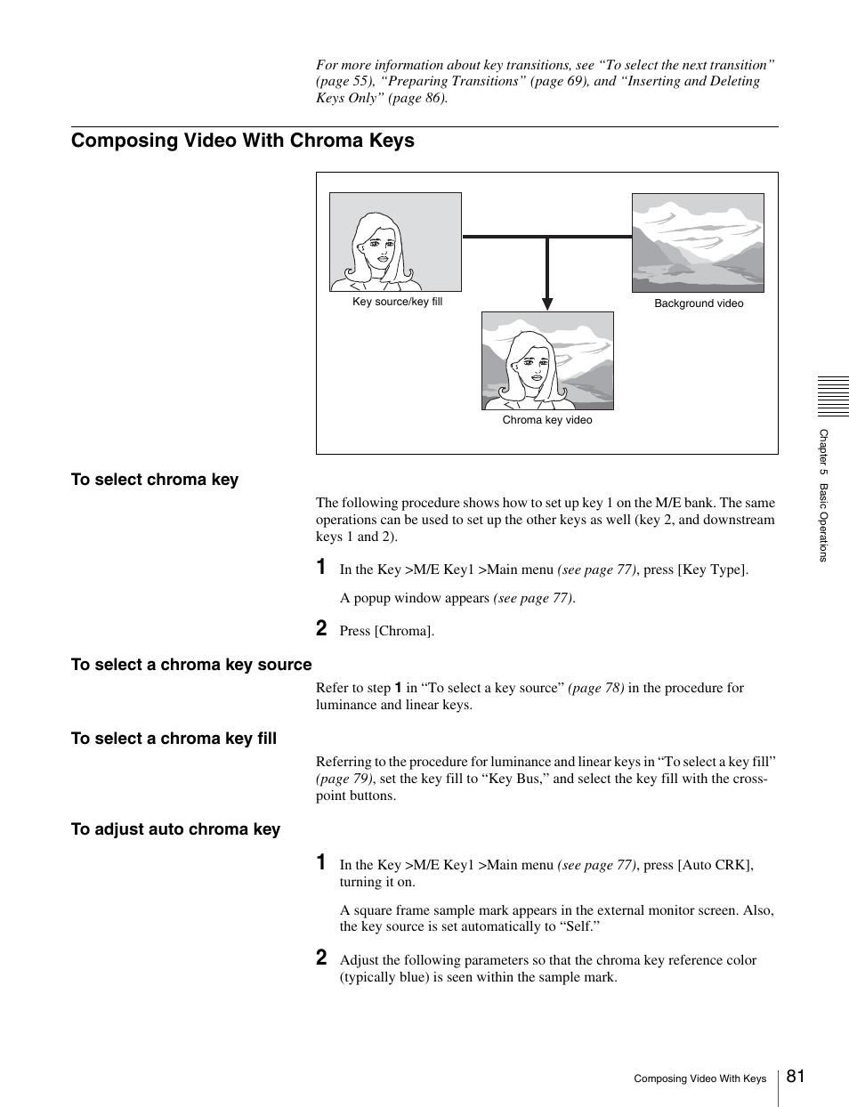 Composing video with chroma keys | Sony MKS-2010 User Manual | Page 81 / 200