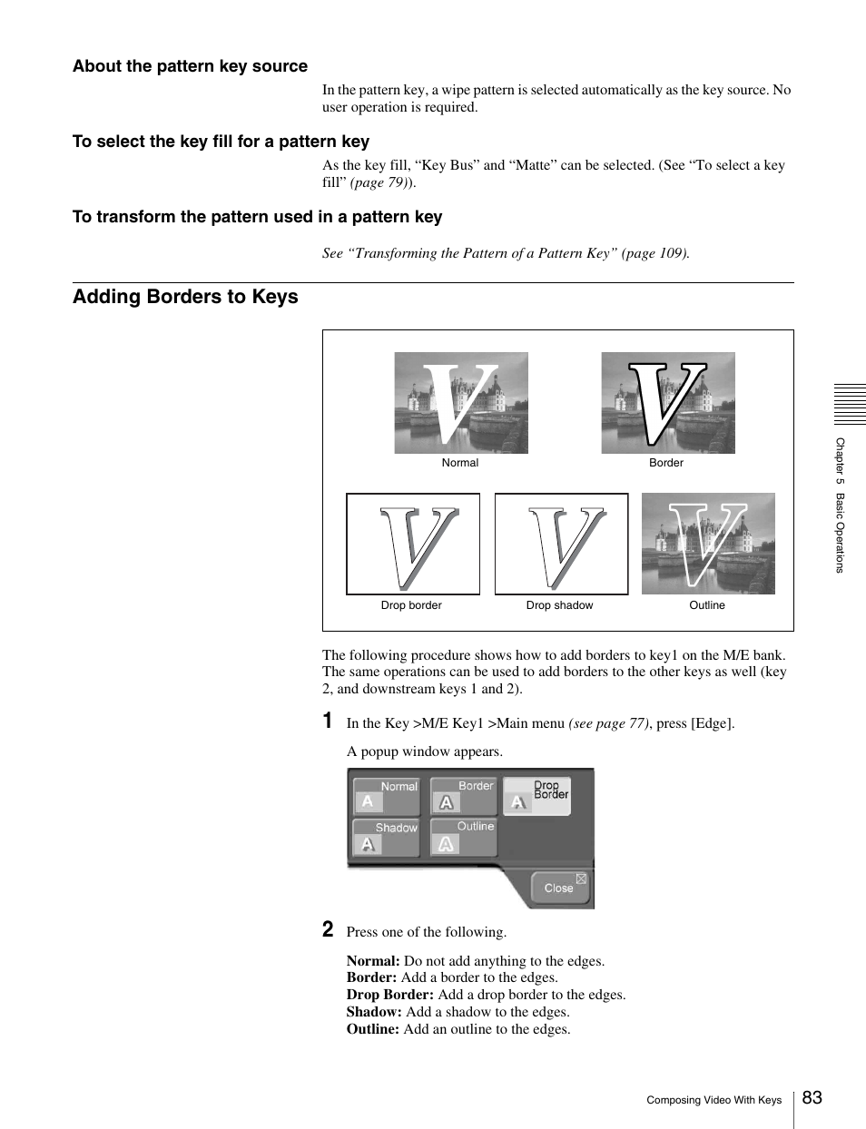 Adding borders to keys, About the pattern key source | Sony MKS-2010 User Manual | Page 83 / 200