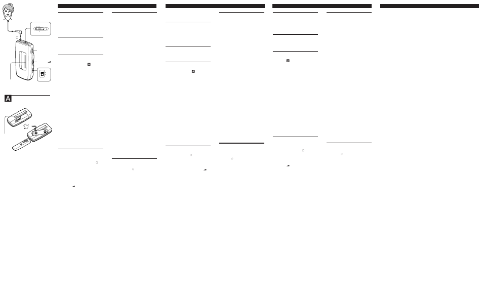 Prima di cominciare, Caratteristiche, Inserimento della pila | Uso della radio, Precauzioni, Caratteristiche tecniche, Voorzorgsmaatregelen, Technische gegevens, Allereerst, Kenmerken | Sony SRF-S53 User Manual | Page 2 / 2