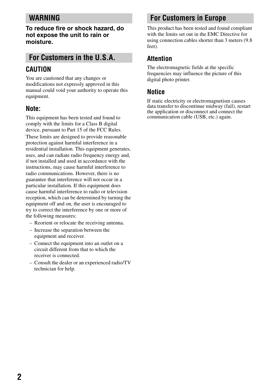 Sony DPP-FPHD1 User Manual | Page 2 / 32