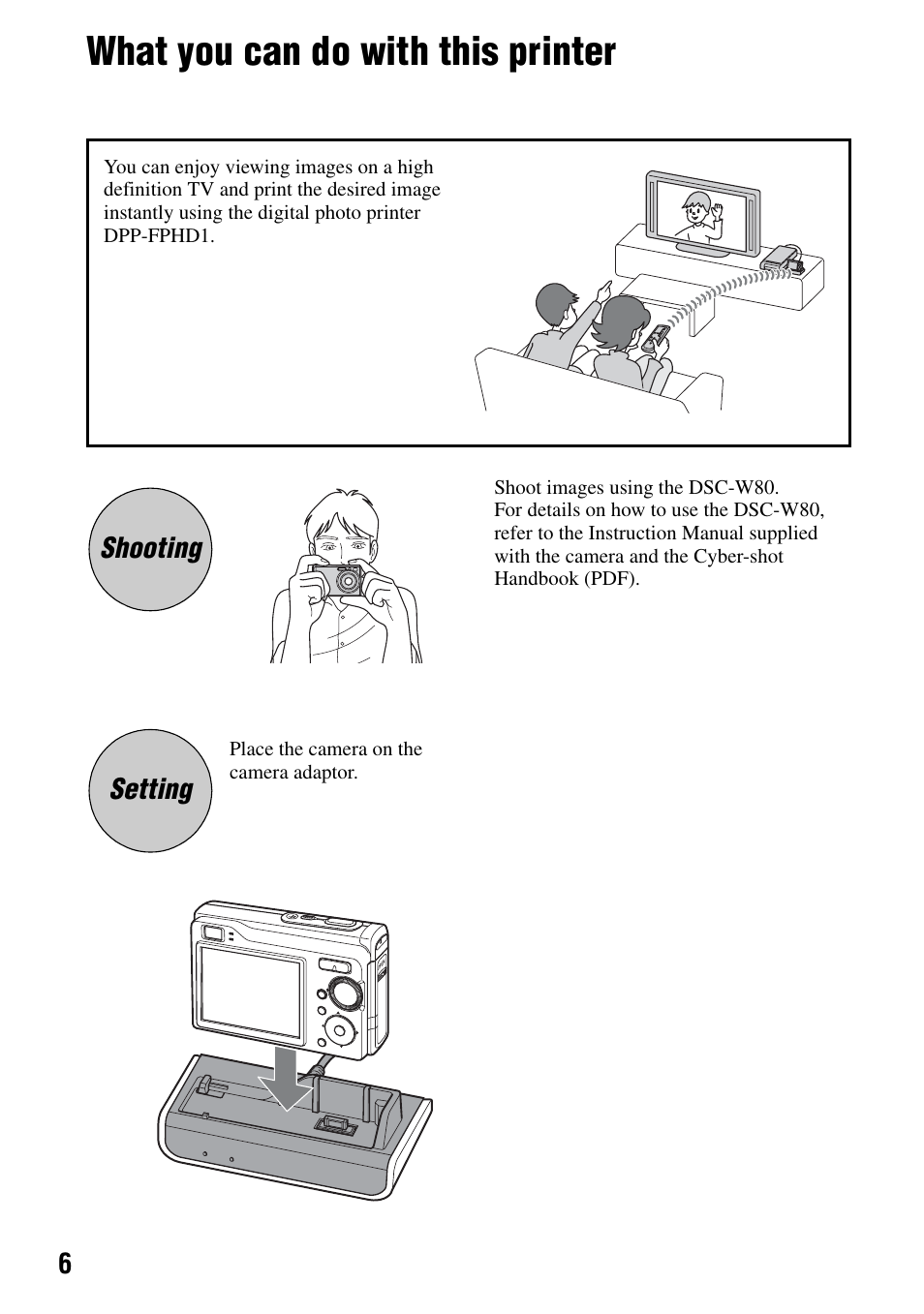 What you can do with this printer | Sony DPP-FPHD1 User Manual | Page 6 / 32