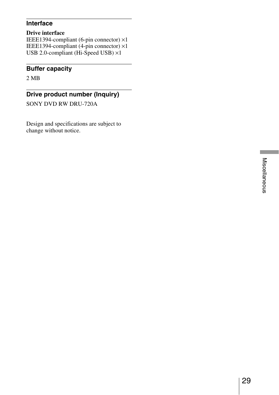 Sony DRX-720UL User Manual | Page 29 / 32