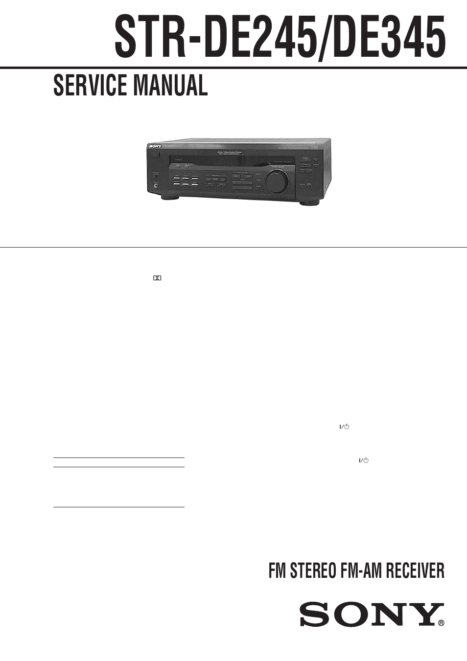 Sony STR-DE345 User Manual | 32 pages