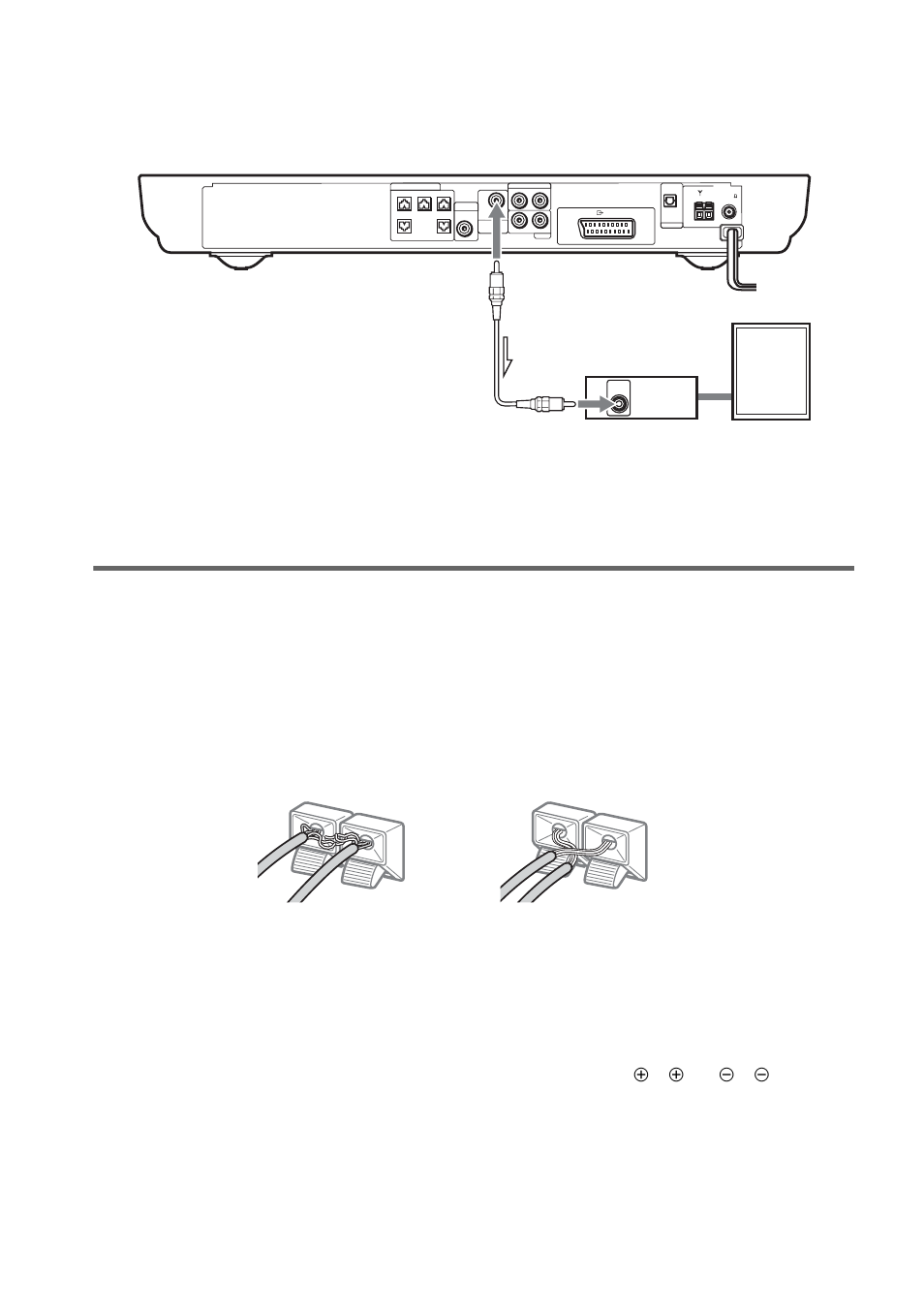To avoid short-circuiting the speakers, Examples of poor conditions of the speaker cord | Sony DAV-SR4W User Manual | Page 16 / 108