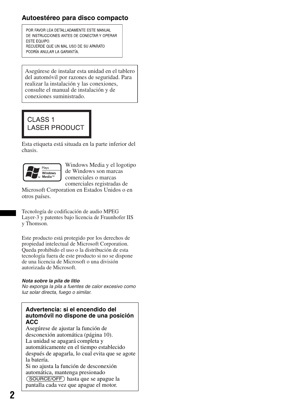 Sony CDX-GT292 User Manual | Page 18 / 36