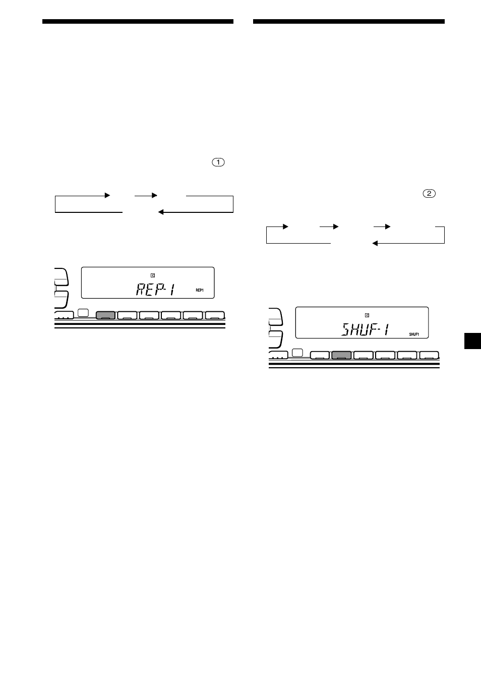 Reprodução repetitiva das faixas, Reprodução das faixas por ordem aleatória, Reprodução repetitiva | Reprodução aleatória | Sony MDX-C6400R User Manual | Page 101 / 152