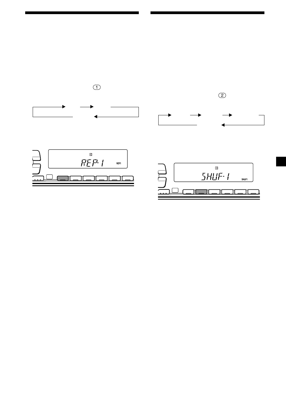 Playing tracks repeatedly, Playing tracks in random order, Repeat play | Shuffle play | Sony MDX-C6400R User Manual | Page 11 / 152
