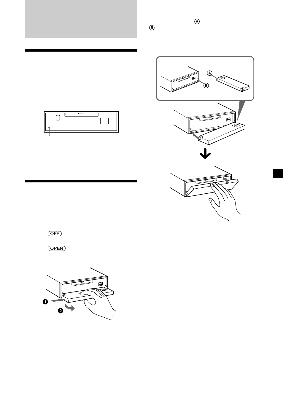 Procedimientos iniciales, Restauración de la unidad, Extracción del panel frontal | Sony MDX-C6400R User Manual | Page 37 / 152