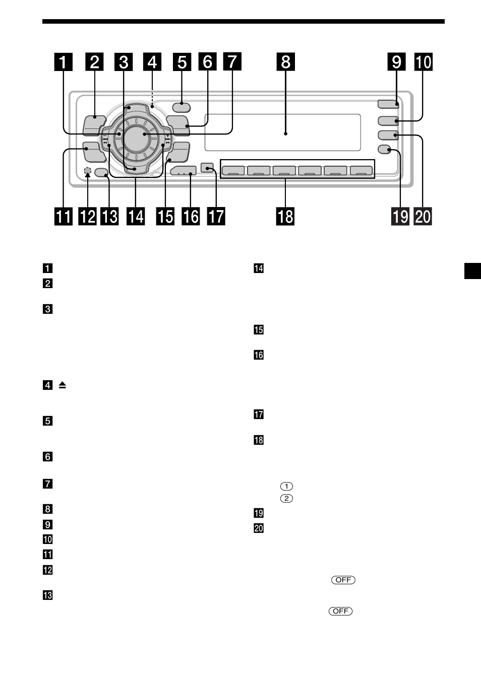 5location of controls | Sony MDX-C6400R User Manual | Page 5 / 152