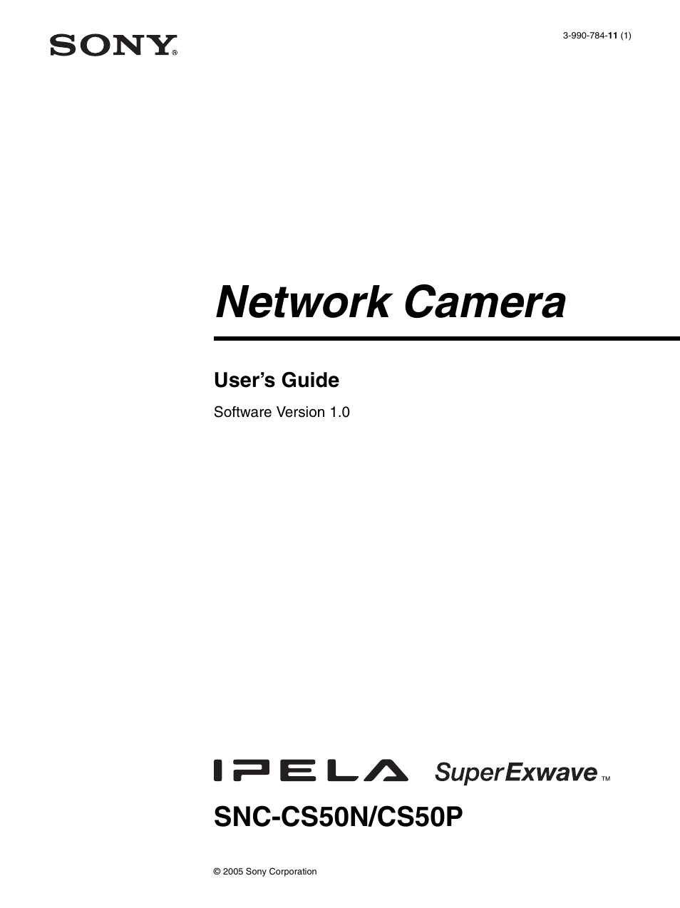 Sony SNC-CS50N User Manual | 87 pages