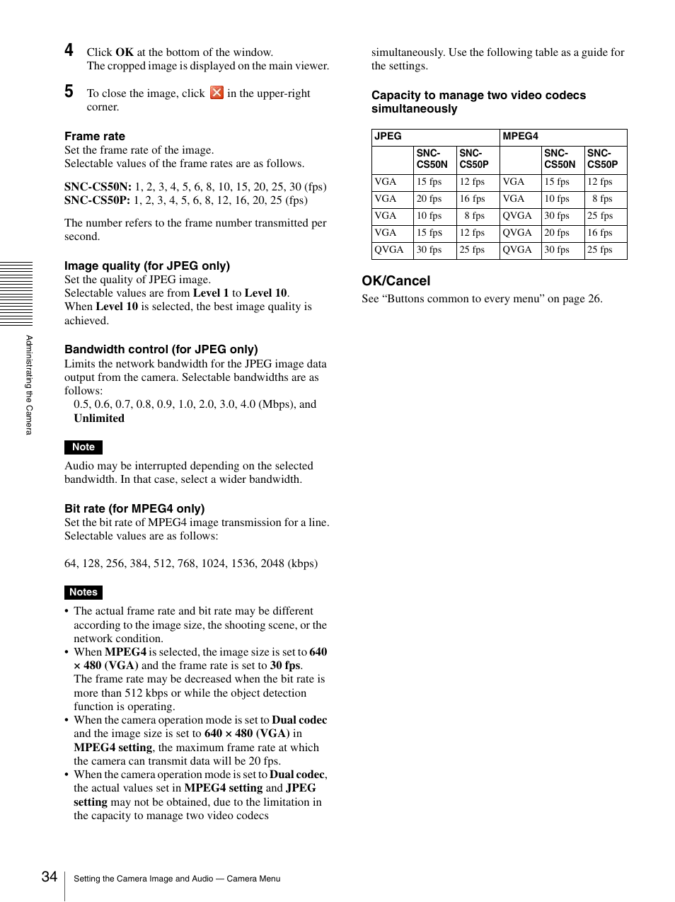 Ok/cancel | Sony SNC-CS50N User Manual | Page 34 / 87