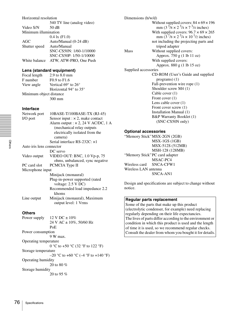 Sony SNC-CS50N User Manual | Page 76 / 87