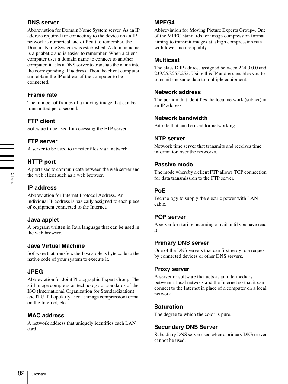 Sony SNC-CS50N User Manual | Page 82 / 87