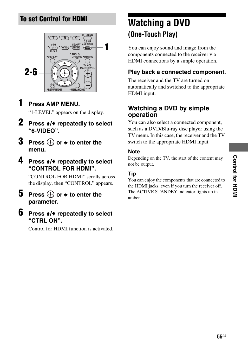 Watching a dvd (one-touch play), Watching a dvd, One-touch play) | Sony 3-295-946-12(1) User Manual | Page 55 / 72