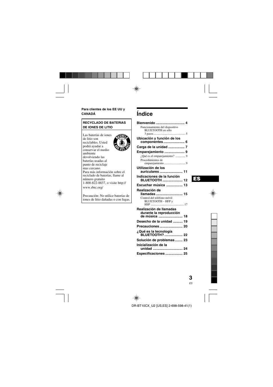 Índice | Sony DRBT10CX User Manual | Page 27 / 52