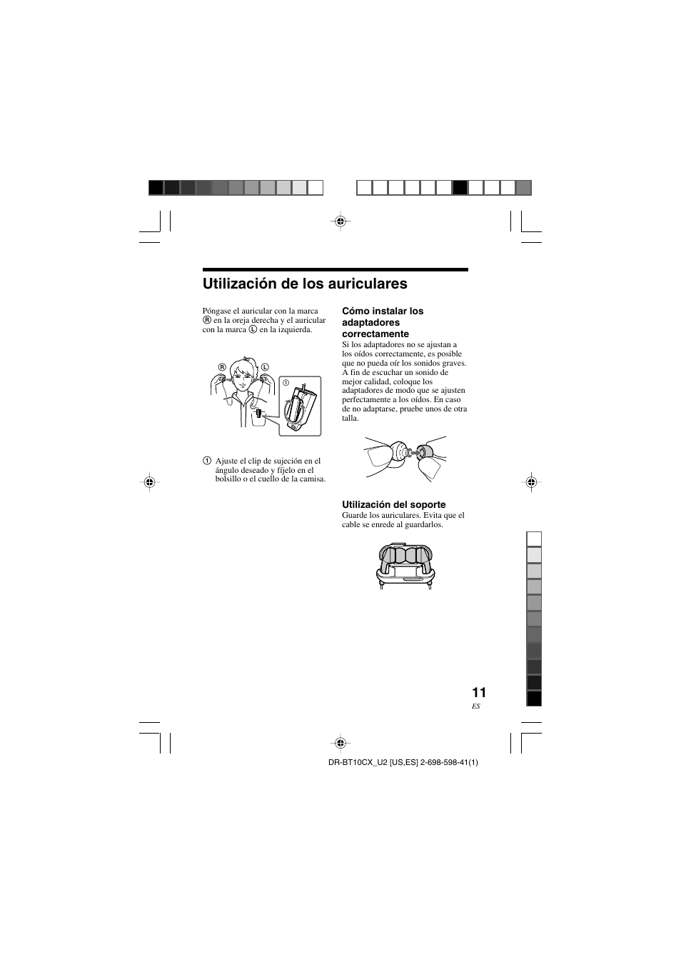 Utilización de los auriculares | Sony DRBT10CX User Manual | Page 35 / 52