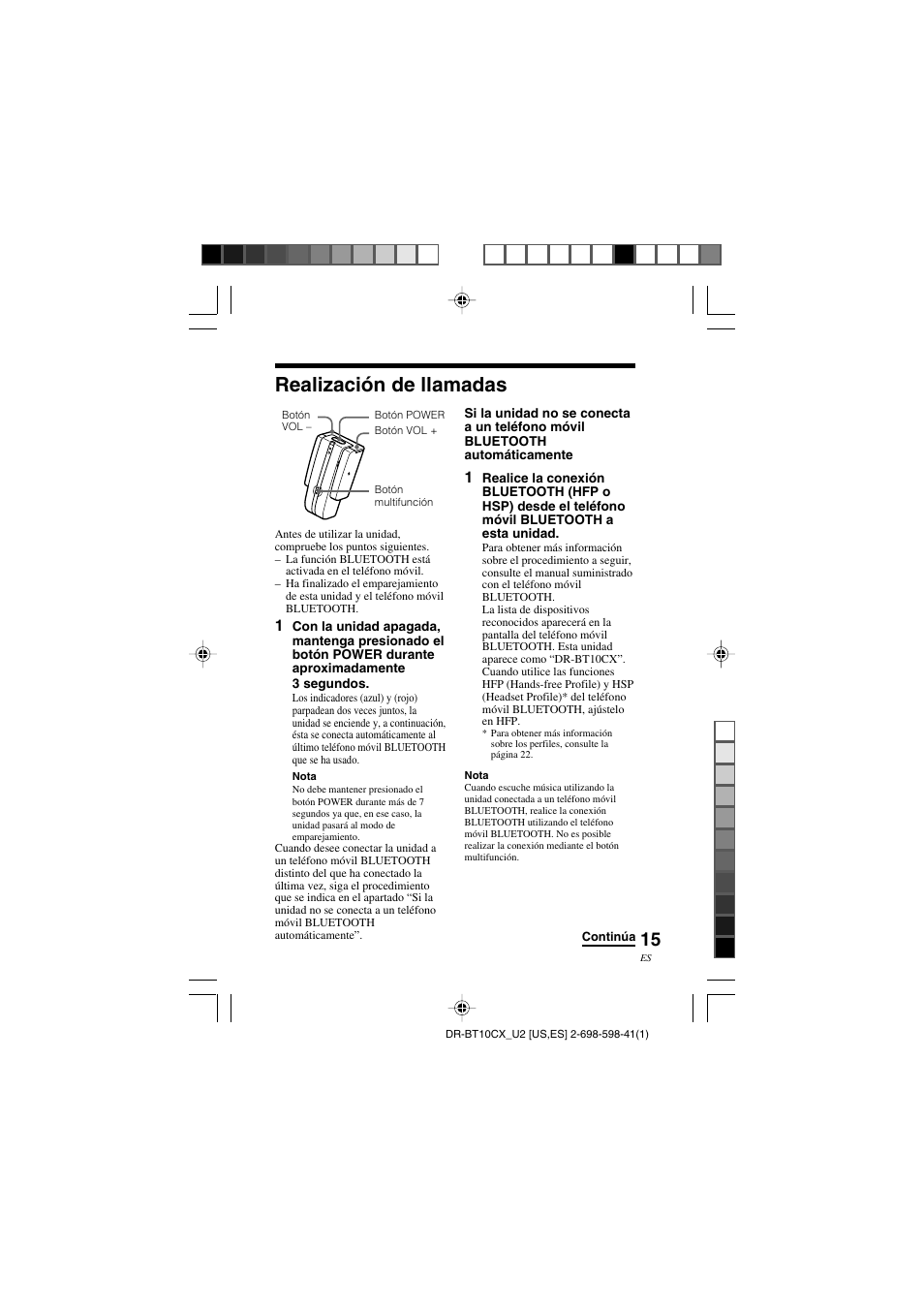 Realización de llamadas | Sony DRBT10CX User Manual | Page 39 / 52