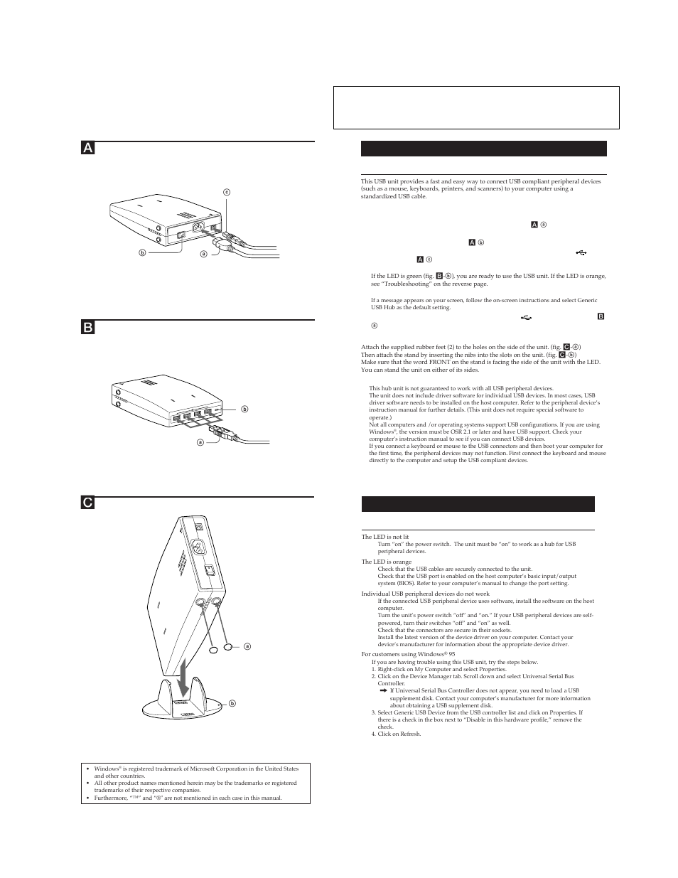 General | Sony UH-1000 User Manual | Page 3 / 12