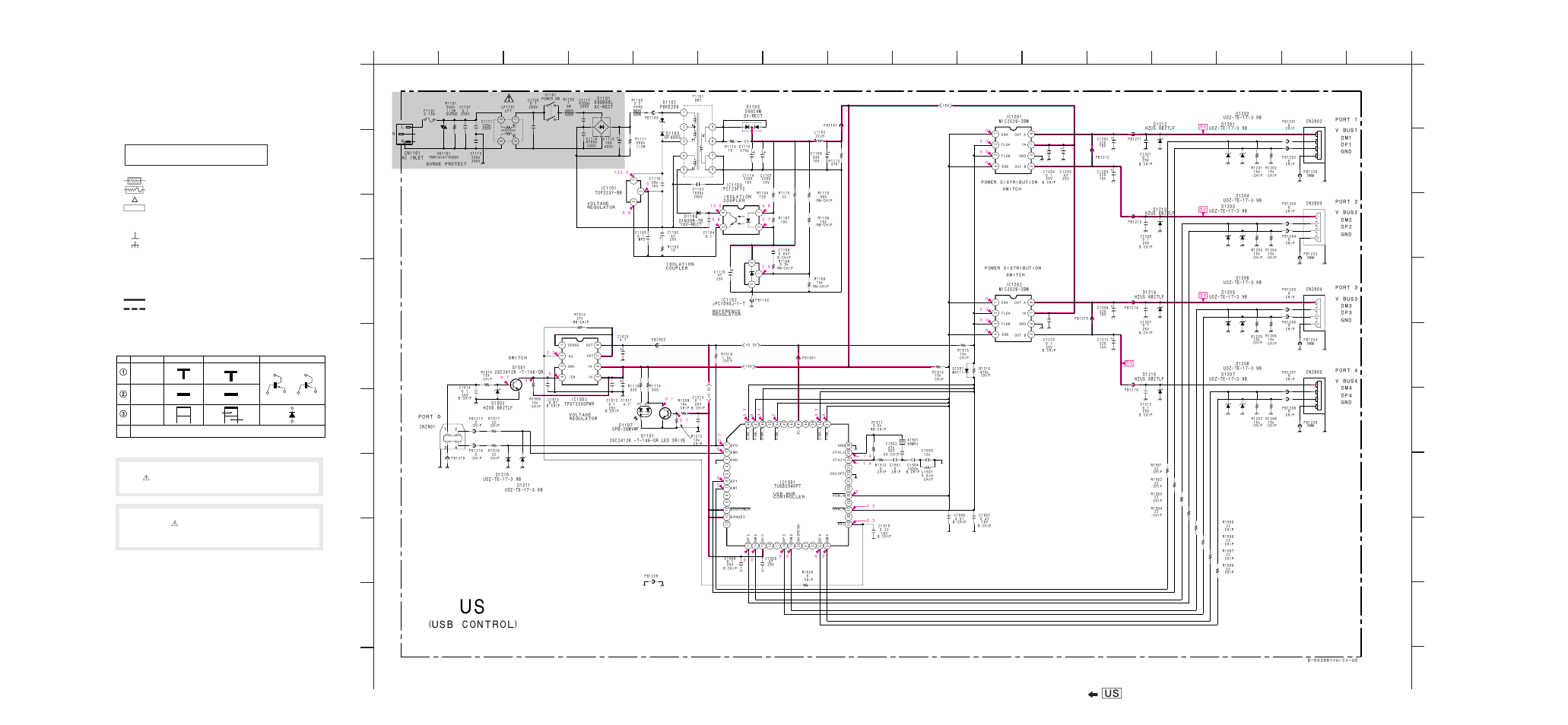 Schematic diagrams and printed wiring boards, Usb control), 1. schematic diagrams and printed wiring boards | Schematic diagram, Board | Sony UH-1000 User Manual | Page 5 / 12