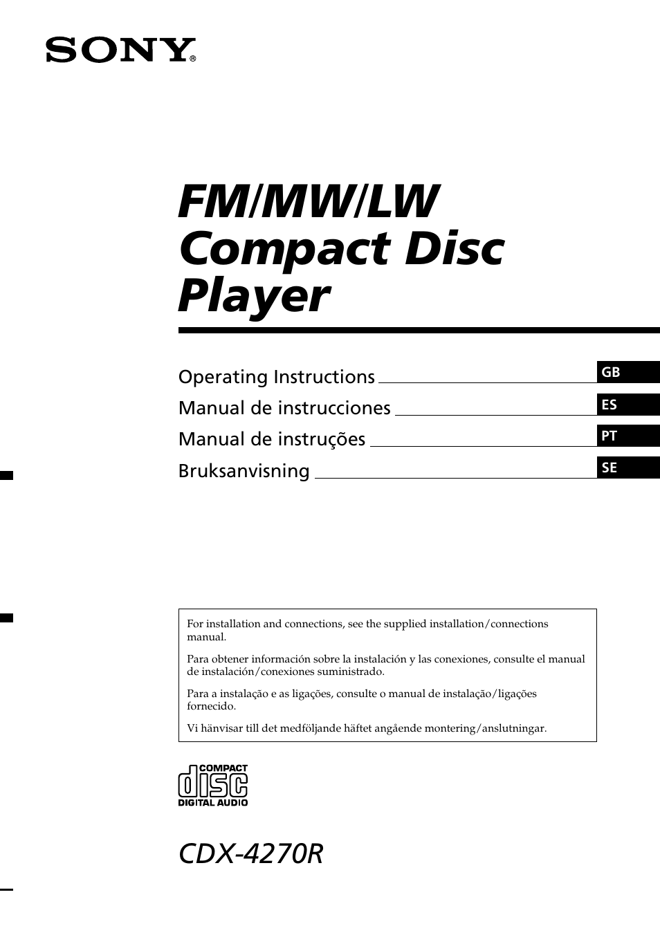 Sony CDX-4270R User Manual | 96 pages