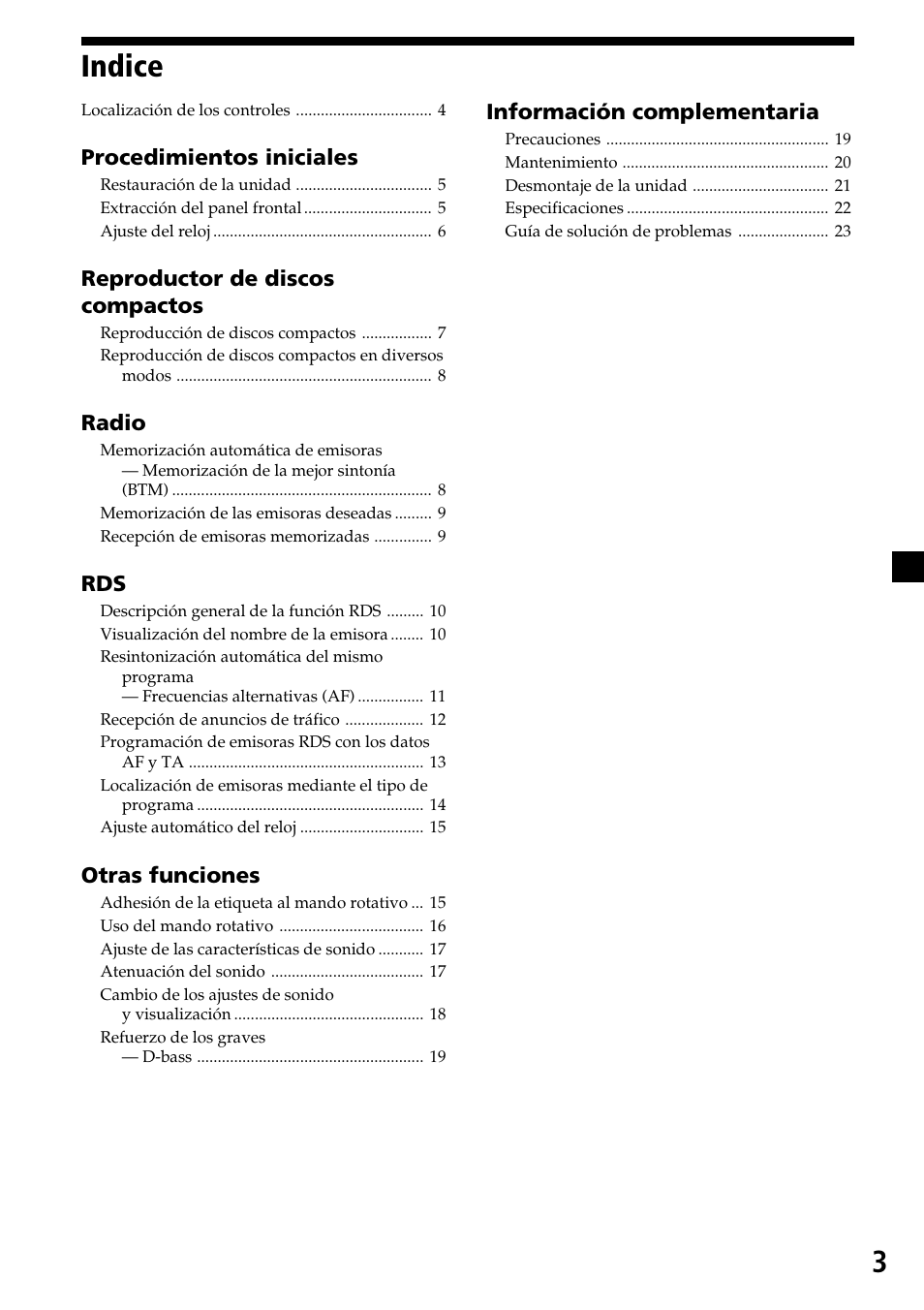 3indice | Sony CDX-4270R User Manual | Page 27 / 96