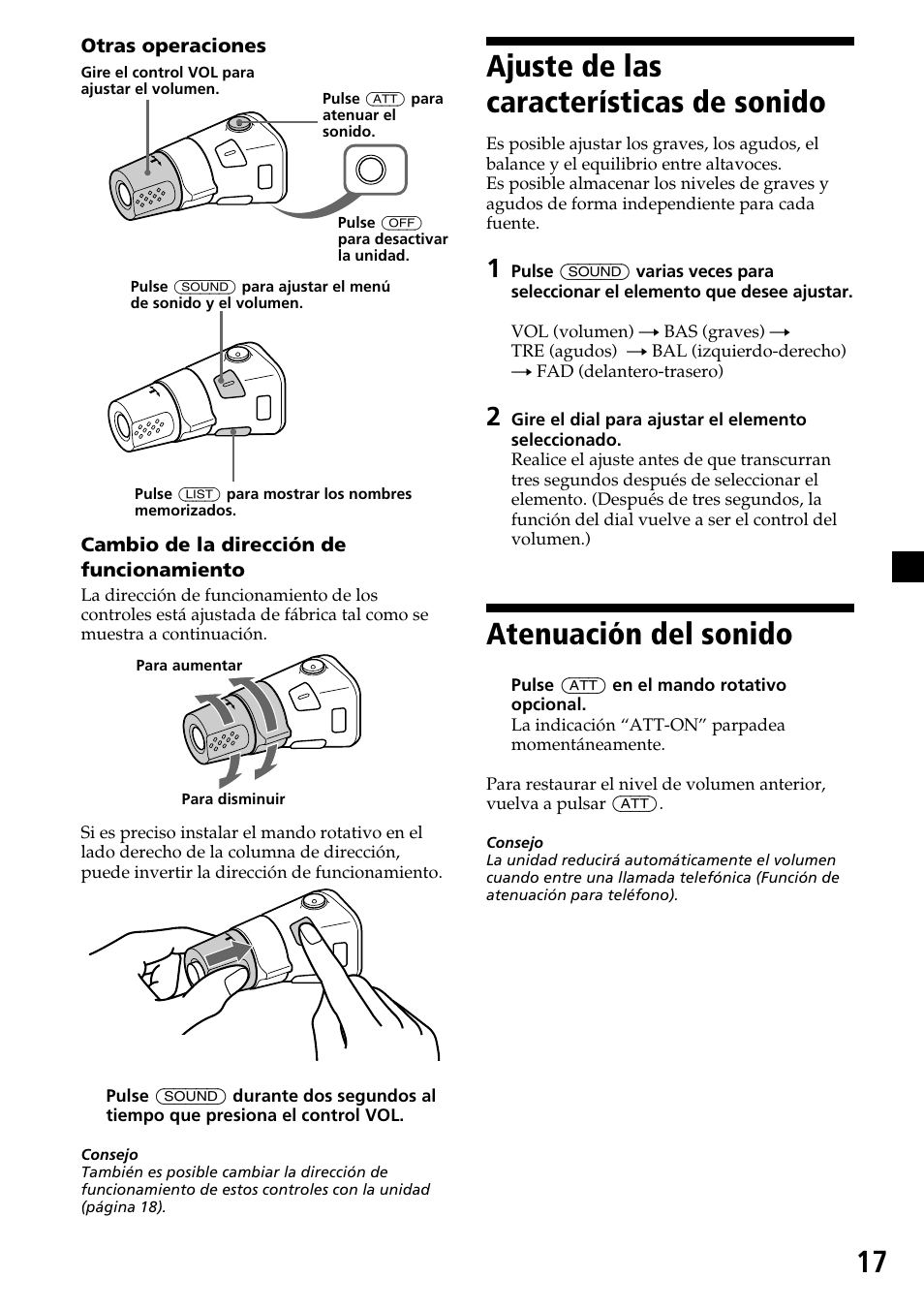 Ajuste de las características de sonido, Atenuación del sonido | Sony CDX-4270R User Manual | Page 41 / 96