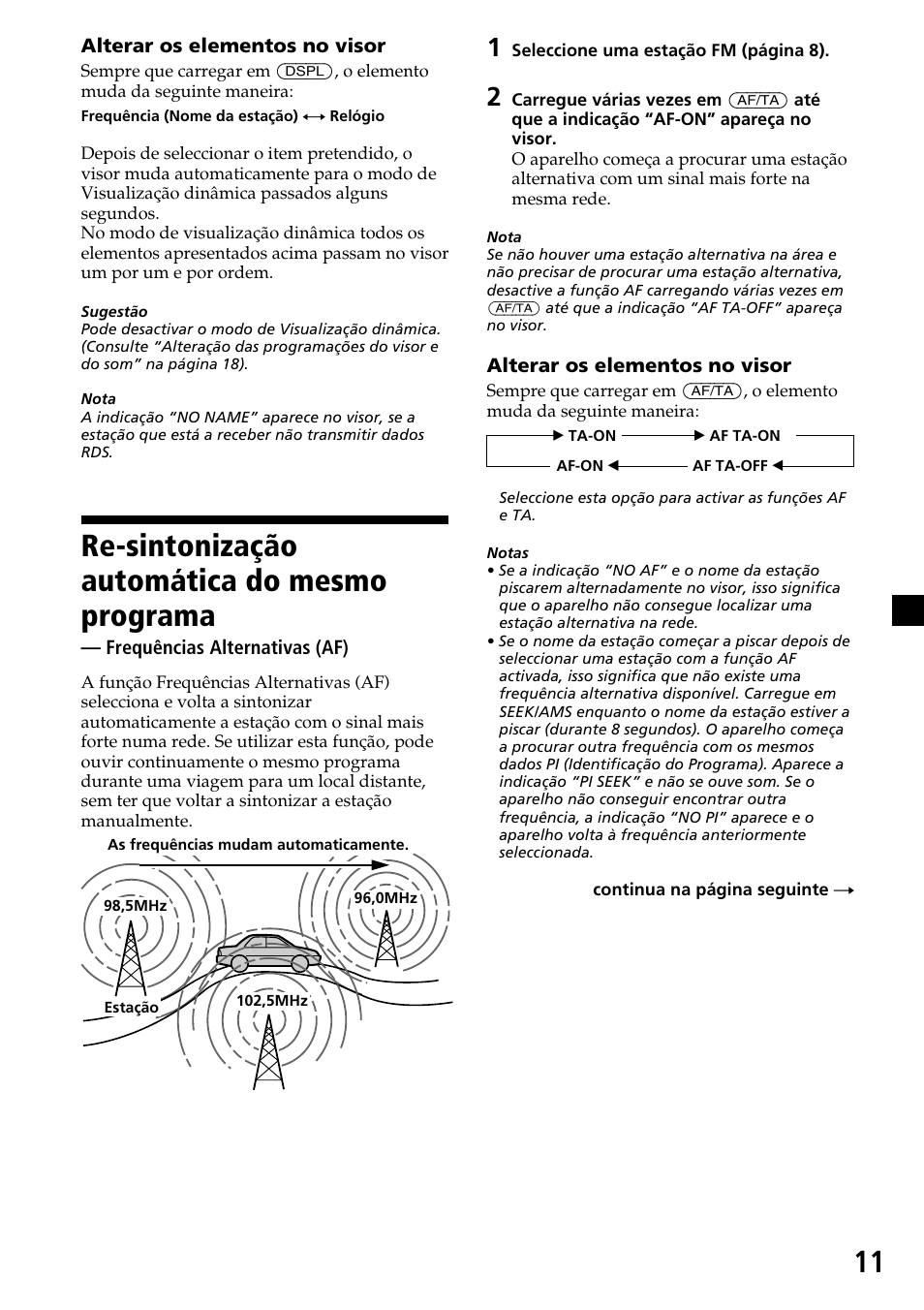 Re-sintonização automática do mesmo programa | Sony CDX-4270R User Manual | Page 59 / 96