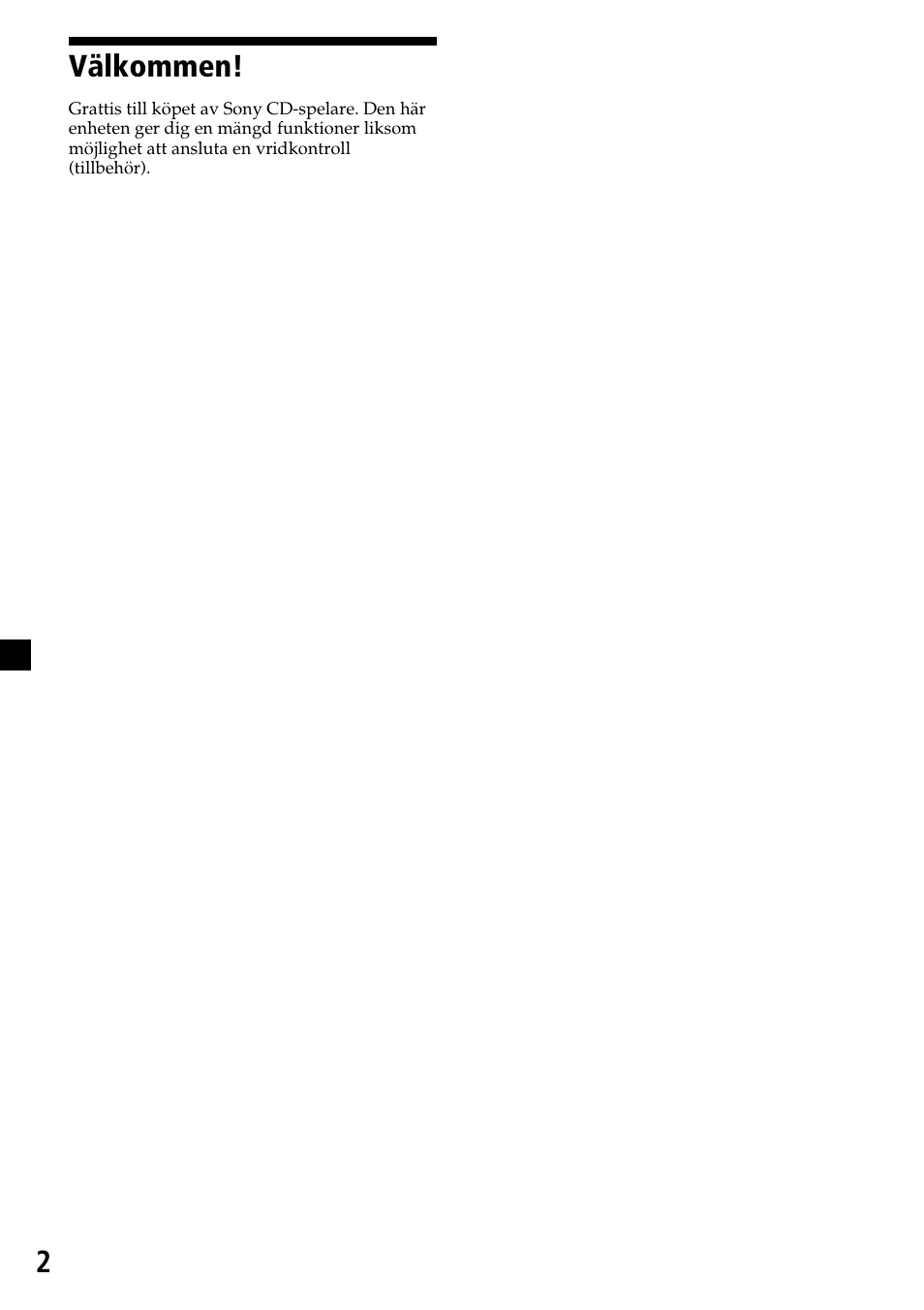 2välkommen | Sony CDX-4270R User Manual | Page 74 / 96
