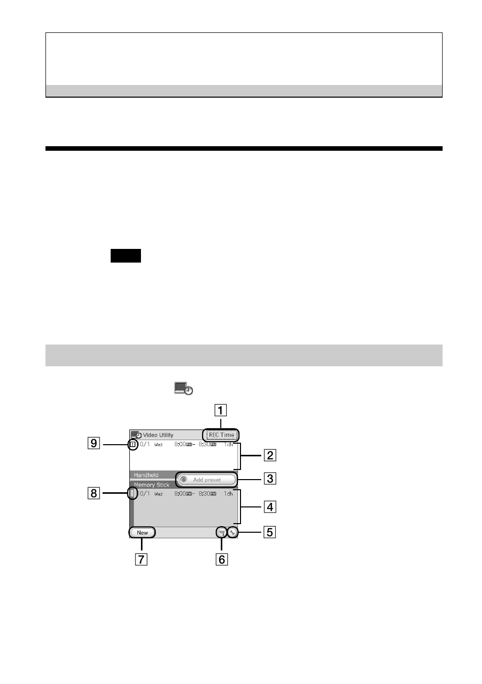 Operations, Setting a timer rec preset, Guide to the video utility screen | Guide to the video utility, Screen | Sony PEGA-VR100K User Manual | Page 26 / 52