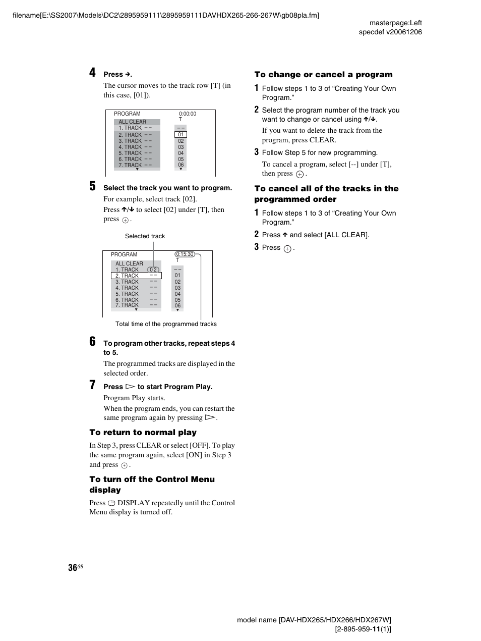 Sony HDX266 User Manual | Page 36 / 104