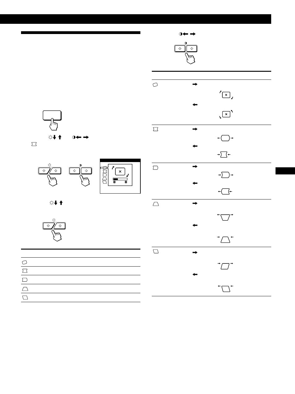 Using the geom (geometry) on- screen display, Getting started customizing your monitor | Sony GDM-500PST9 User Manual | Page 11 / 104