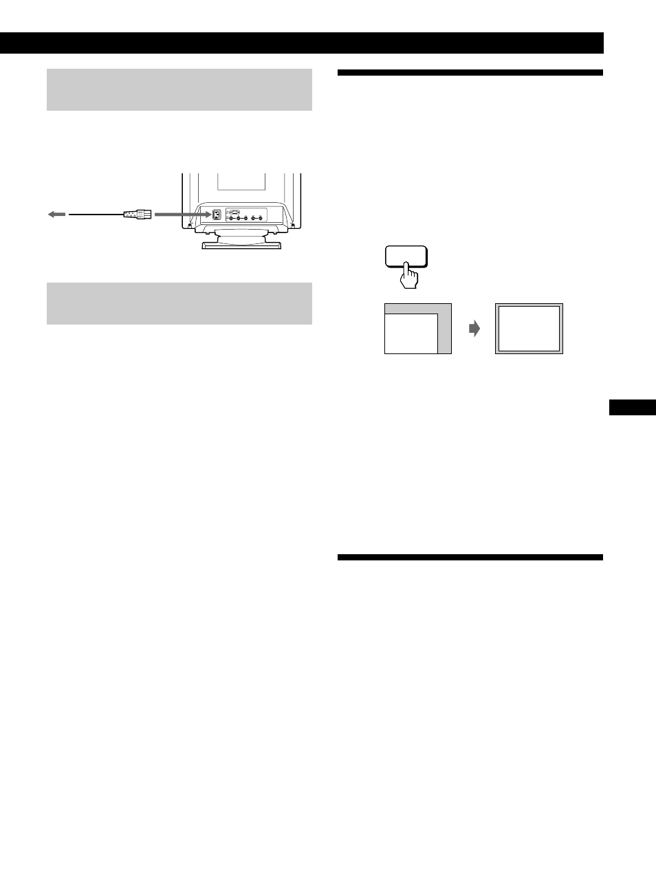 Sélection de la langue d’affichage des menus, Préparation, 2e étape: branchez le cordon d’alimentation | Sony GDM-500PST9 User Manual | Page 27 / 104