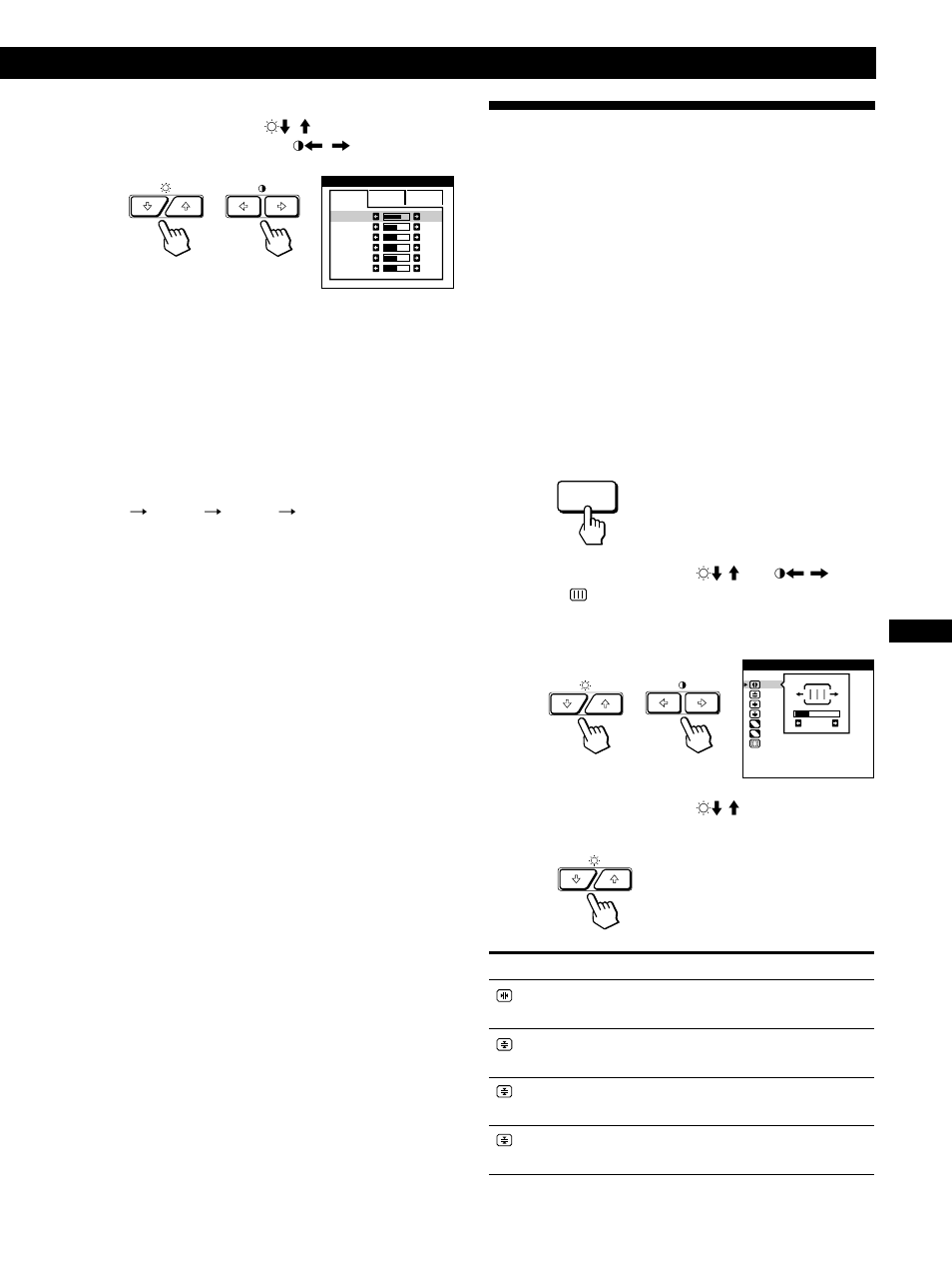 Die bildschirmanzeige bild, Einstellen des monitors | Sony GDM-500PST9 User Manual | Page 53 / 104