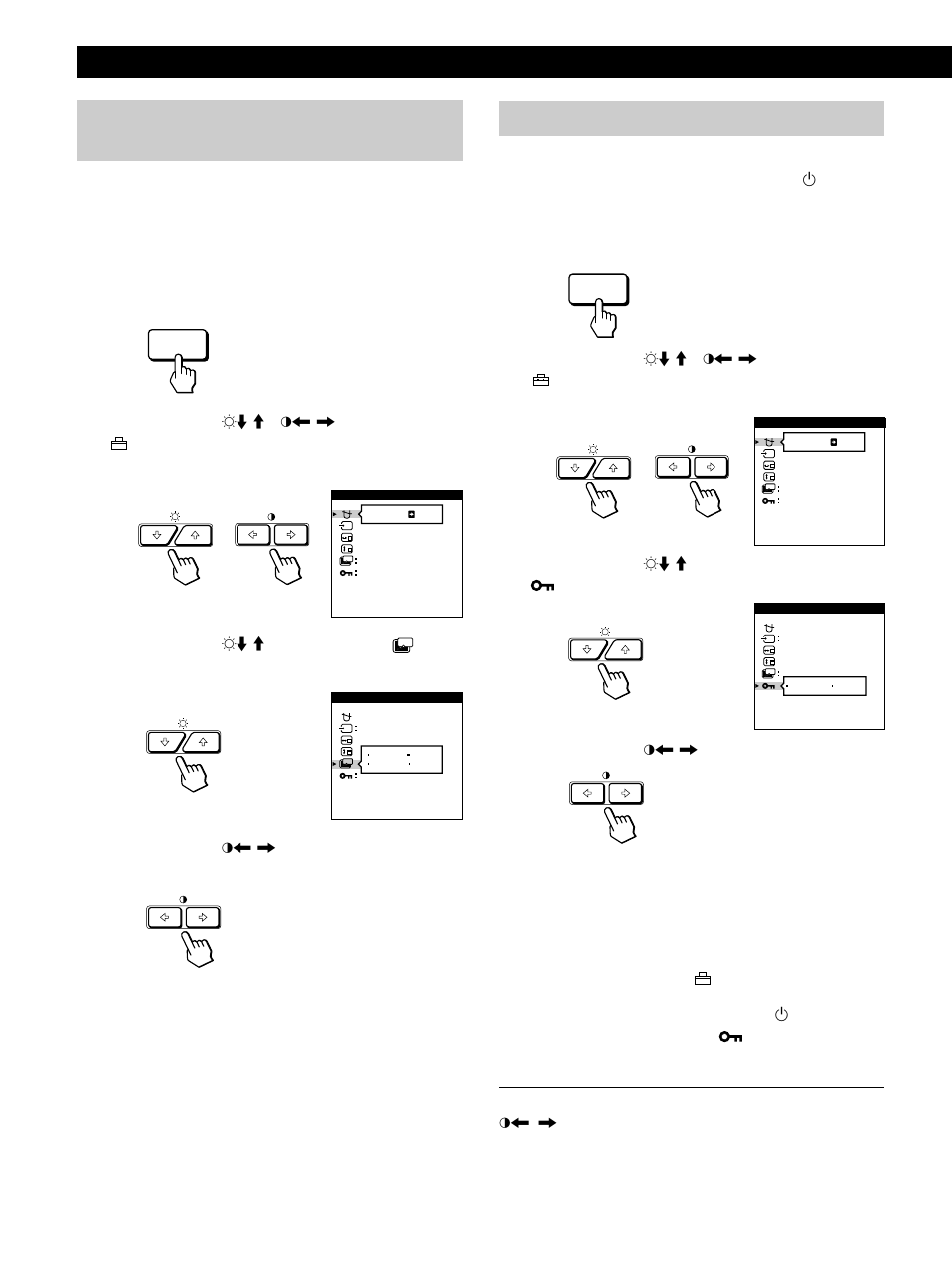 Personalización del monitor, Bloqueo de los controles, Ajuste del tiempo de retardo de ahorro de energía | Para cancelar el bloqueo de los controles | Sony GDM-500PST9 User Manual | Page 76 / 104