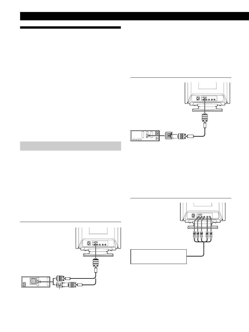 Installazione, Operazioni preliminari, Punto 1: collegare il monitor al computer | Sony GDM-500PST9 User Manual | Page 86 / 104