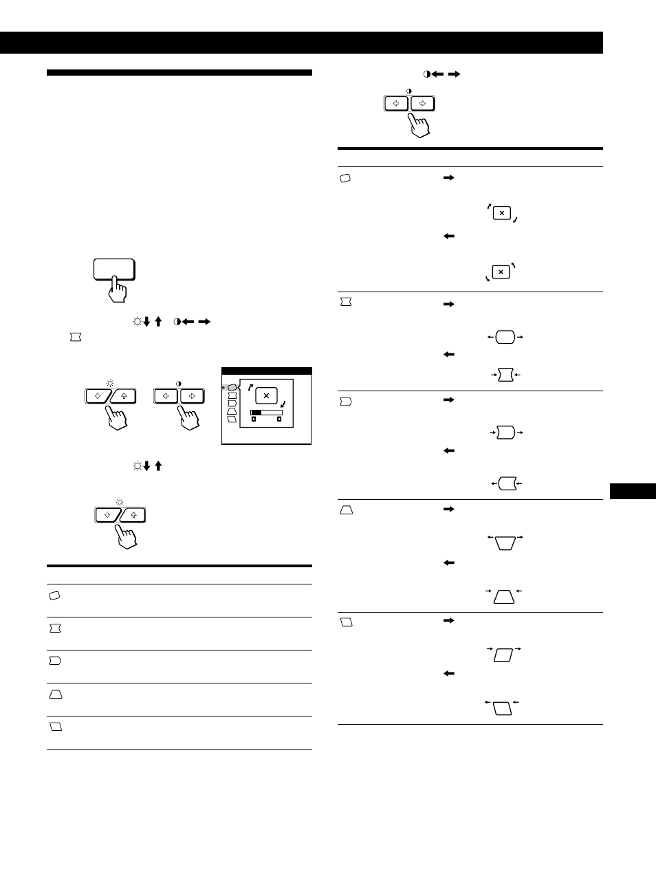 Uso dell’indicazione a schermo geom (geometria), Personalizzazione del monitor | Sony GDM-500PST9 User Manual | Page 91 / 104