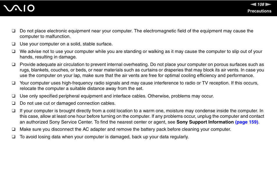 Sony VAIO VGN-P500 User Manual | Page 108 / 165